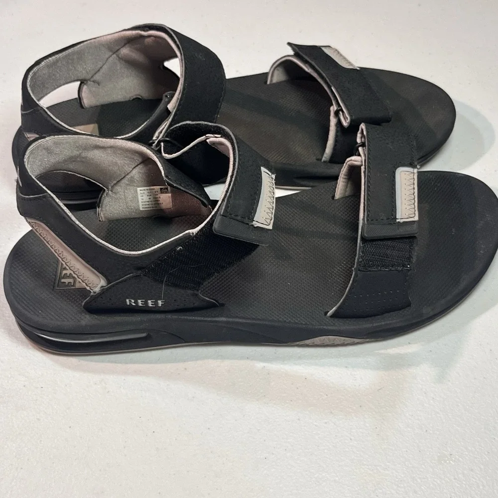 Reef Fanning Baja Sandal Bottle Opener Men's sz. 13 US‎ 46 EU Black Tan